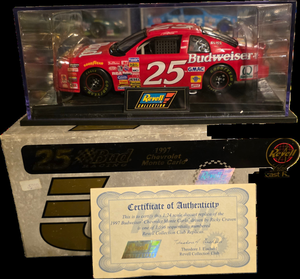 Ricky Craven #25 Budweiser 1997 Monte Carlo Revell Club 1:24 1/1596 Nascar